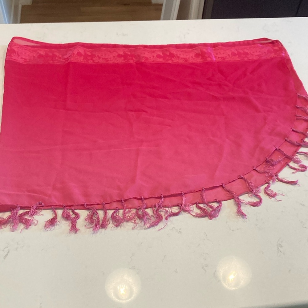 Umbre Pink Swim Sarong house palm tree print